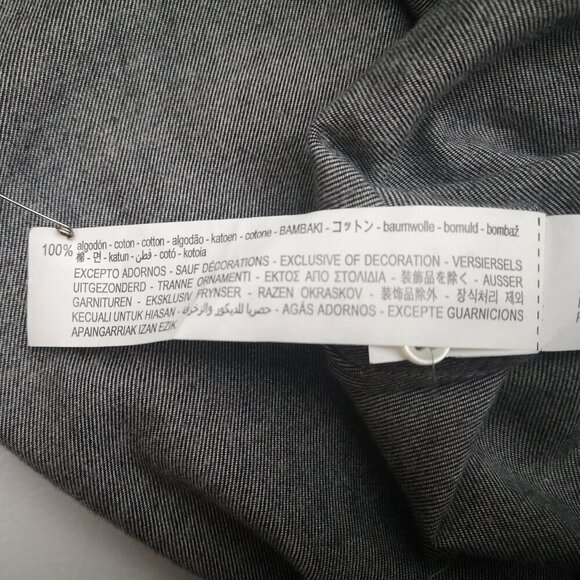 Zara Relaxed Fit Men's Size Medium Button Front Grey Shirt - Picture 5 of 9